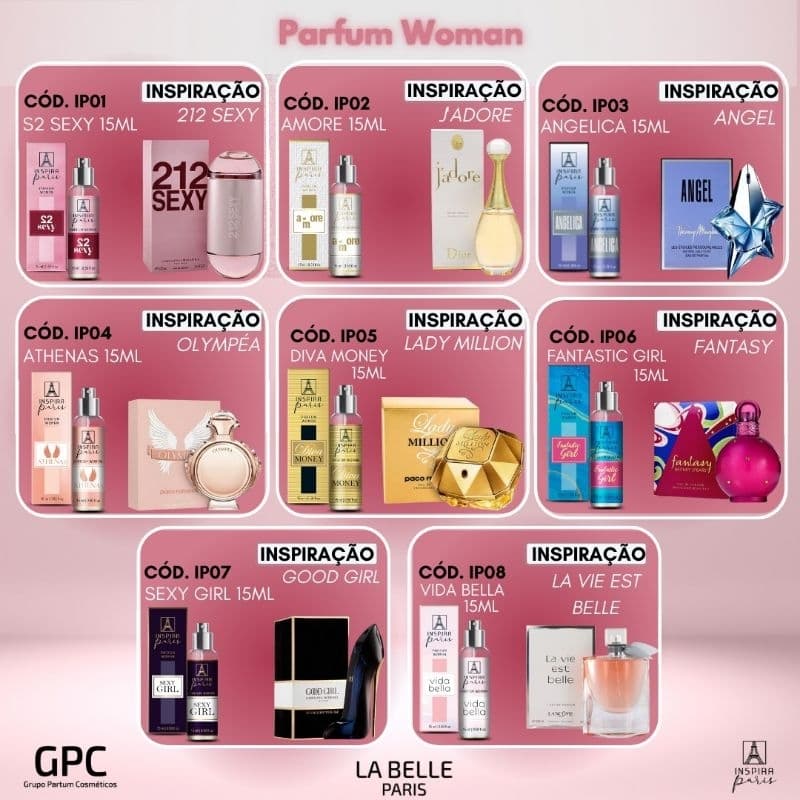 Perfume Inspira Paris 15 Ml Feminino e Masculino inspiração dos Importados