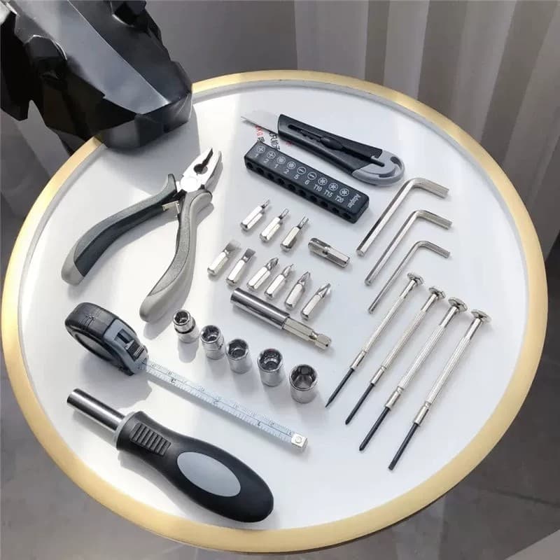 Organizadora 27 Peças Completo Kit Jogo de Ferramentas Com Maleta Caixa Portatil Multifuncional