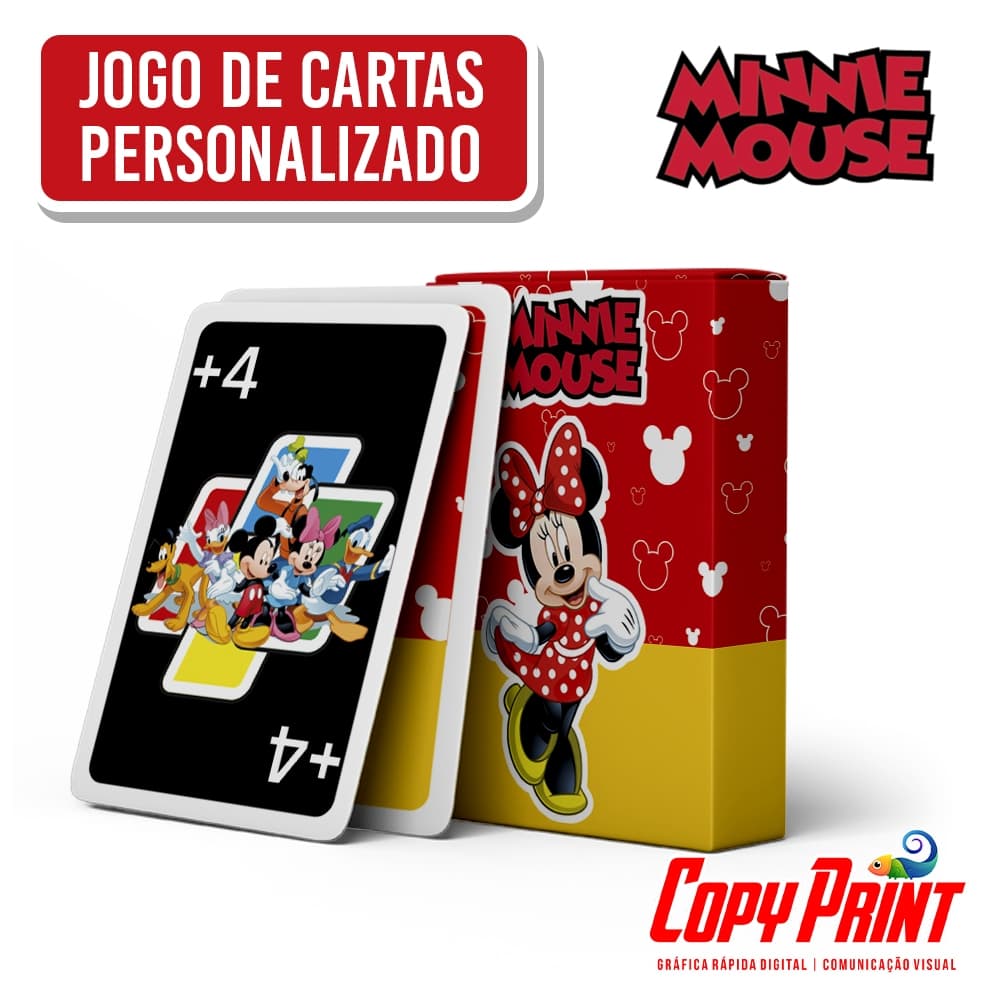 Jogo de Cartão | Jogo de Família | Jogo de Cartas Estilo UNO da Minnie Mouse | MINNIE MOUSE.
