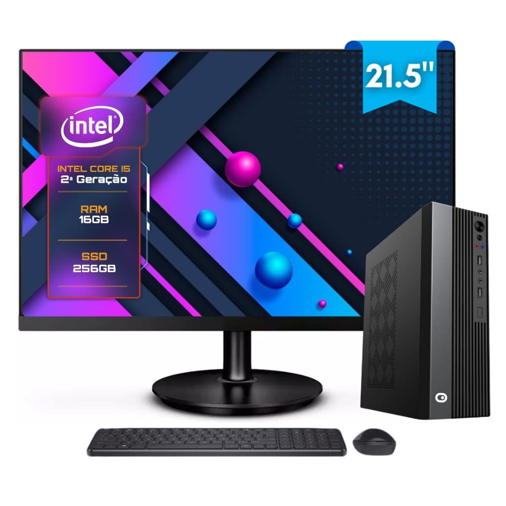 Computador Completo 2Eletro Slim Intel Core i5, 16GB,1TB, Bivolt,  21.5" Full HD - CD2E-0124SL