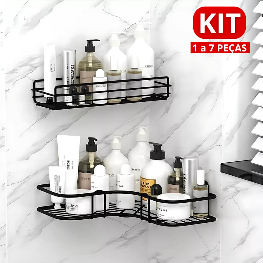1/2/3/4 Suporte Prateleiras Com Alto Adesivos Para Parede Banheiro Cozinha Lavanderia Shampoo Sabonete