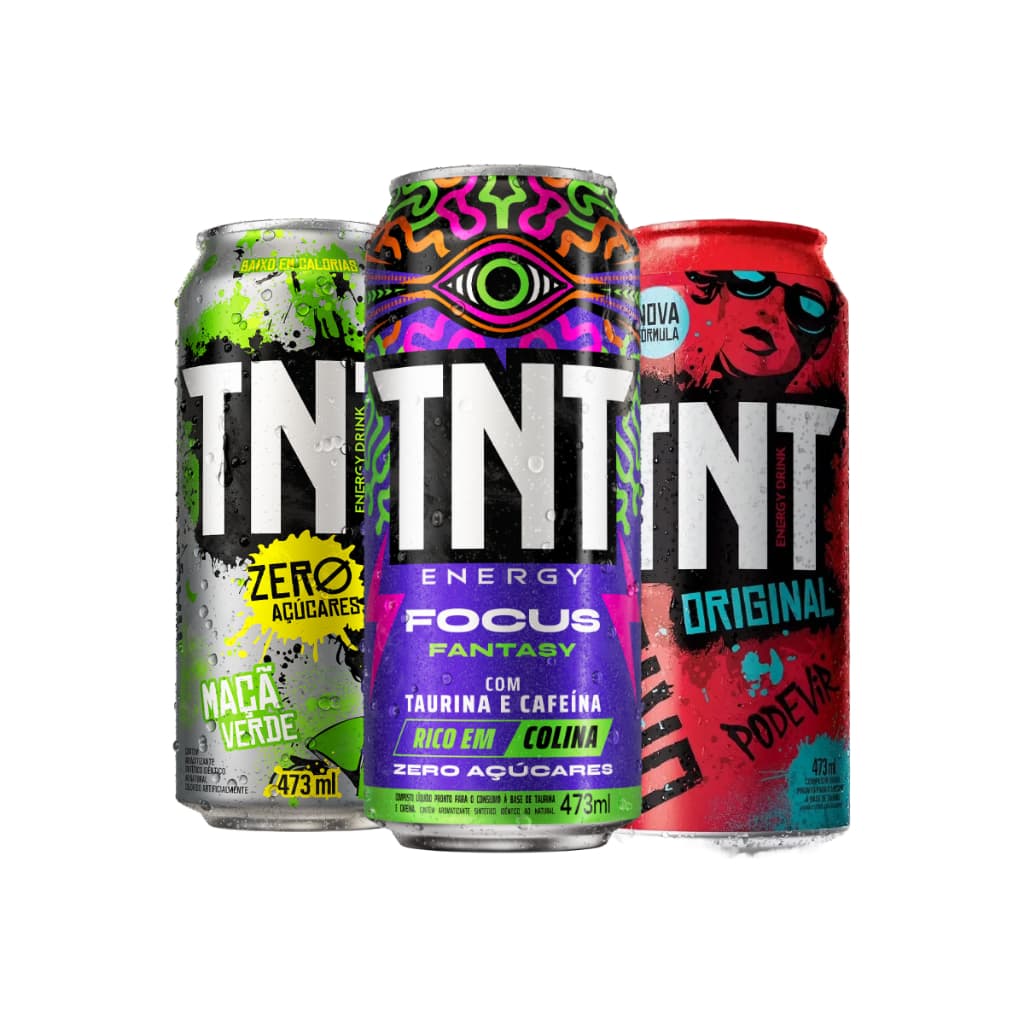 TNT Bebida Energética 473ml Original Focus ZERO AÇÚCAR Maça Verde ZERO AÇÚCAR