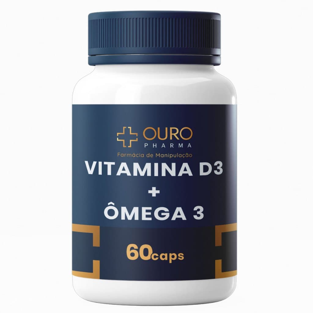 VITAMINA D3 + OMEGA 3 Manipulado de Qualidade 60, 120 OU 180 Cápsulas