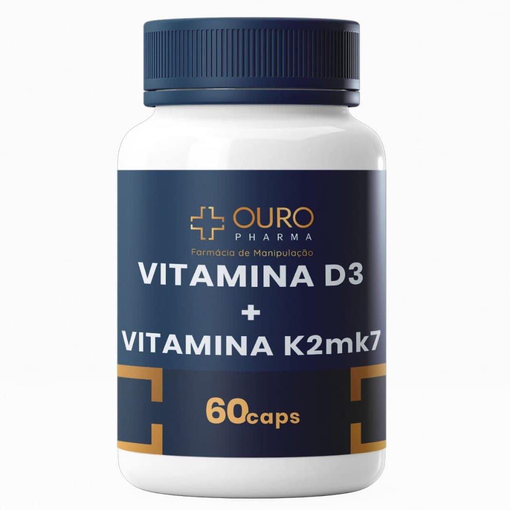 VITAMINA D3 + VITAMINA K2mk7 100% NATURAL 60, 120 OU 180 Cápsulas