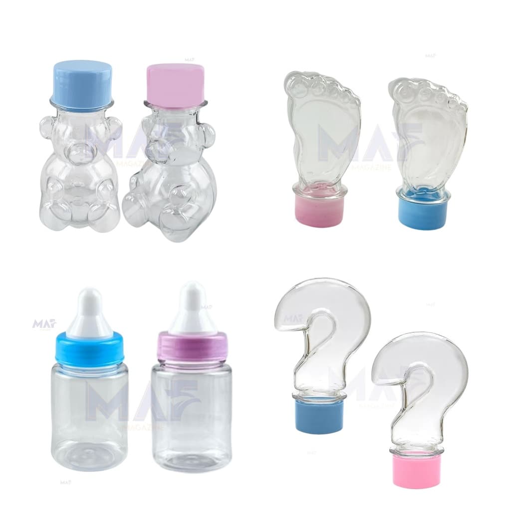 Kit 10 Urso 10 Mamadeira 10 Pezinho Pé 10 Interrogação Chá de Bebe Lembrancinha Festa Chá revelação