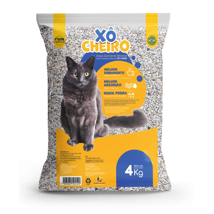 Areia Sanitária Mineral Xô Cheiro - 4kg