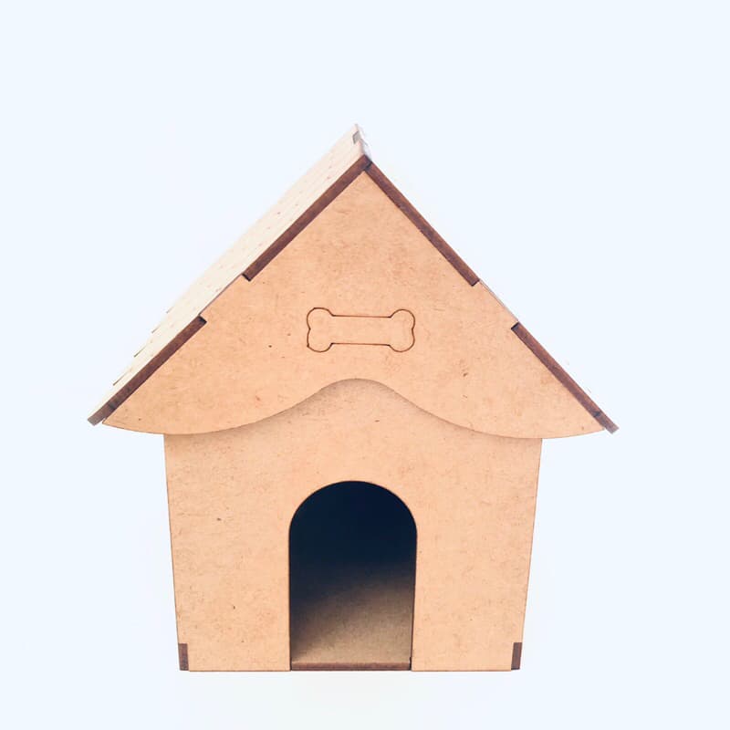 kit 10 Mini Casas de Cachorro C/ Telhado Removível Mdf Decoração Miniatura
