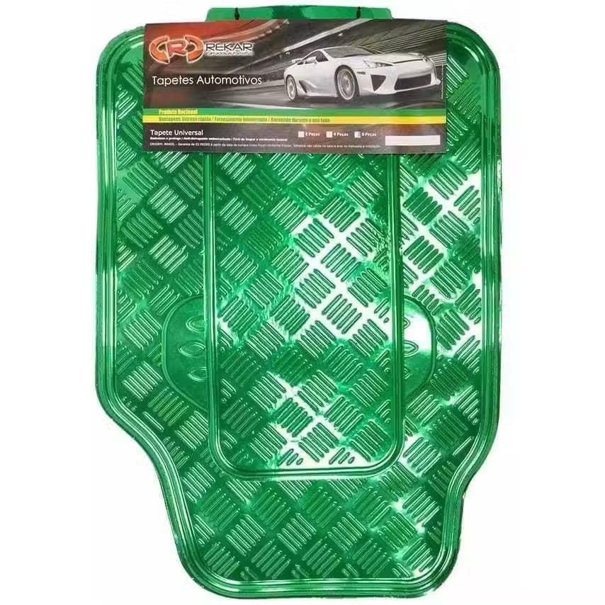 Tapete para carro Jogo de Tapete Automotivo Metalizado Colorido- Modelo Universal verde