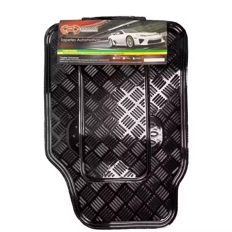 Tapete para carro Jogo de Tapete Automotivo Metalizado Colorido- Modelo Universal Preto