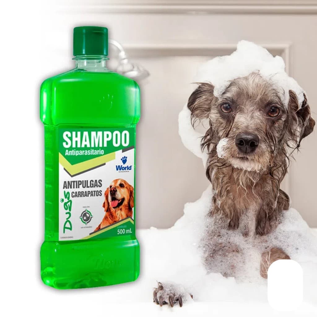 Shampoo 500ml Antiparasitário Contra Pulgas e Carrapatos Para Cães E Gatos World Dug's