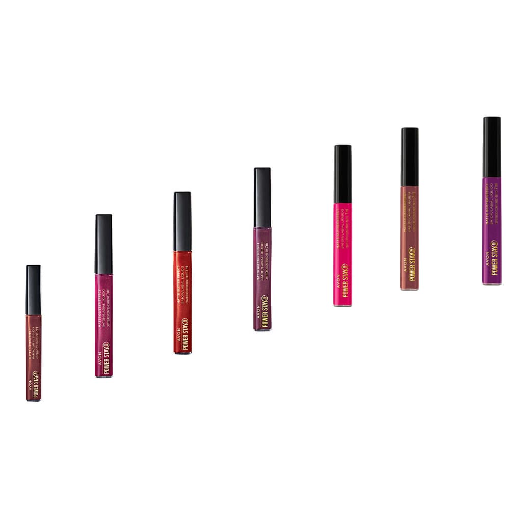 Batom Líquido Matte Glitter Effect Avon Power Stay Promoção Festa do Batom Premiado