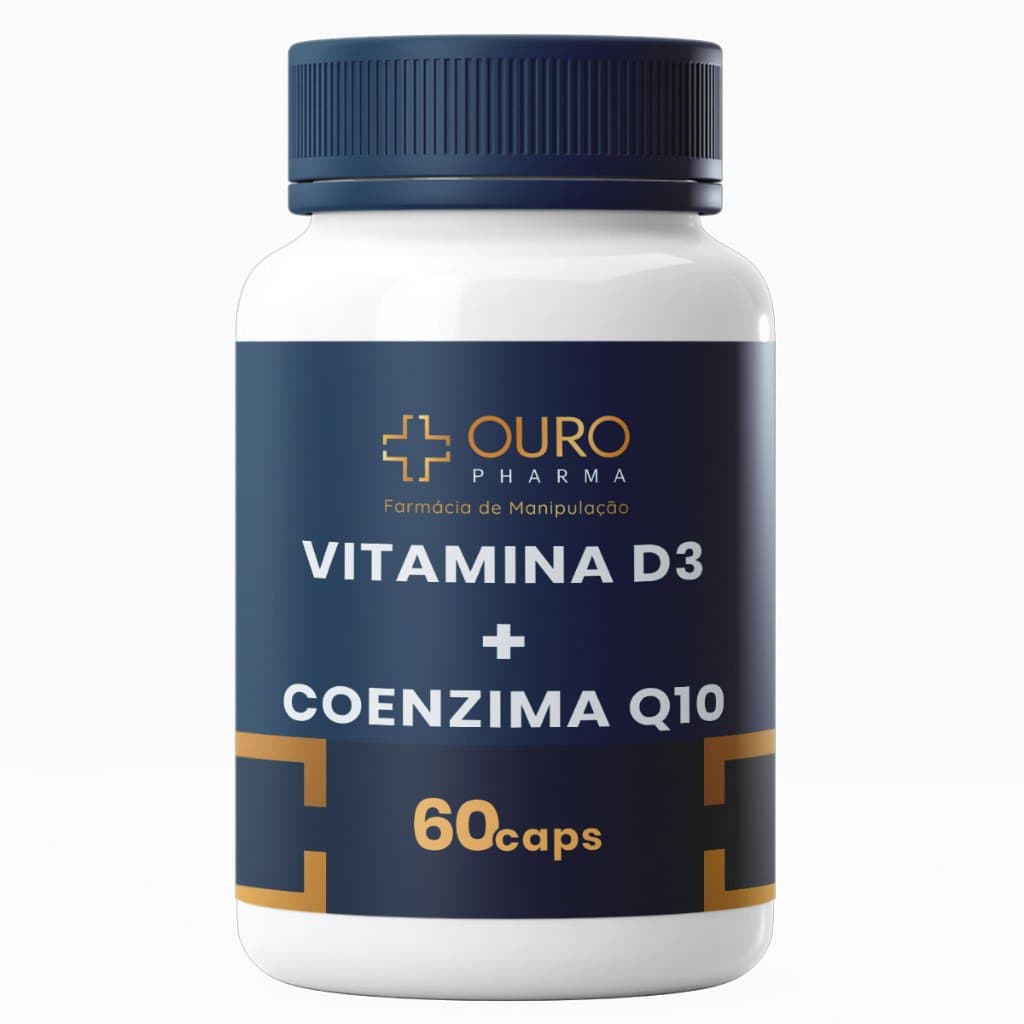 VITAMINA D3 + COENZIMA Q10 MANIPULADO DE QUALIDADE 60, 120 ou 180 Cápsulas