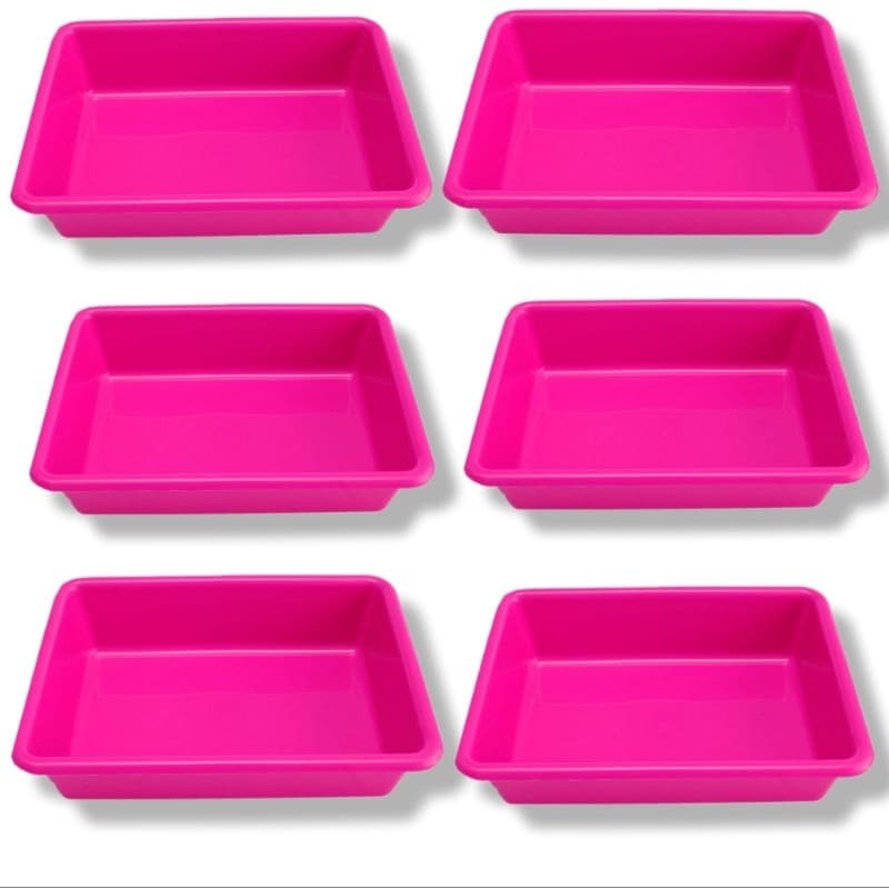 Kit 4 Bandejas Pequenas Retangular Plástico Multiuso Alimentos Organização