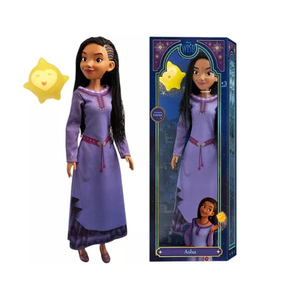 Boneca Asha Com Estrela Princesa Articulada 55cm Wish Disney