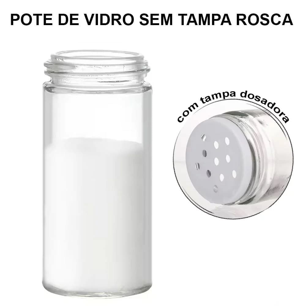 Pote de Vidro Sem Tampa Rosca Para Condimentos Frasco Porta Tempero Cozinha