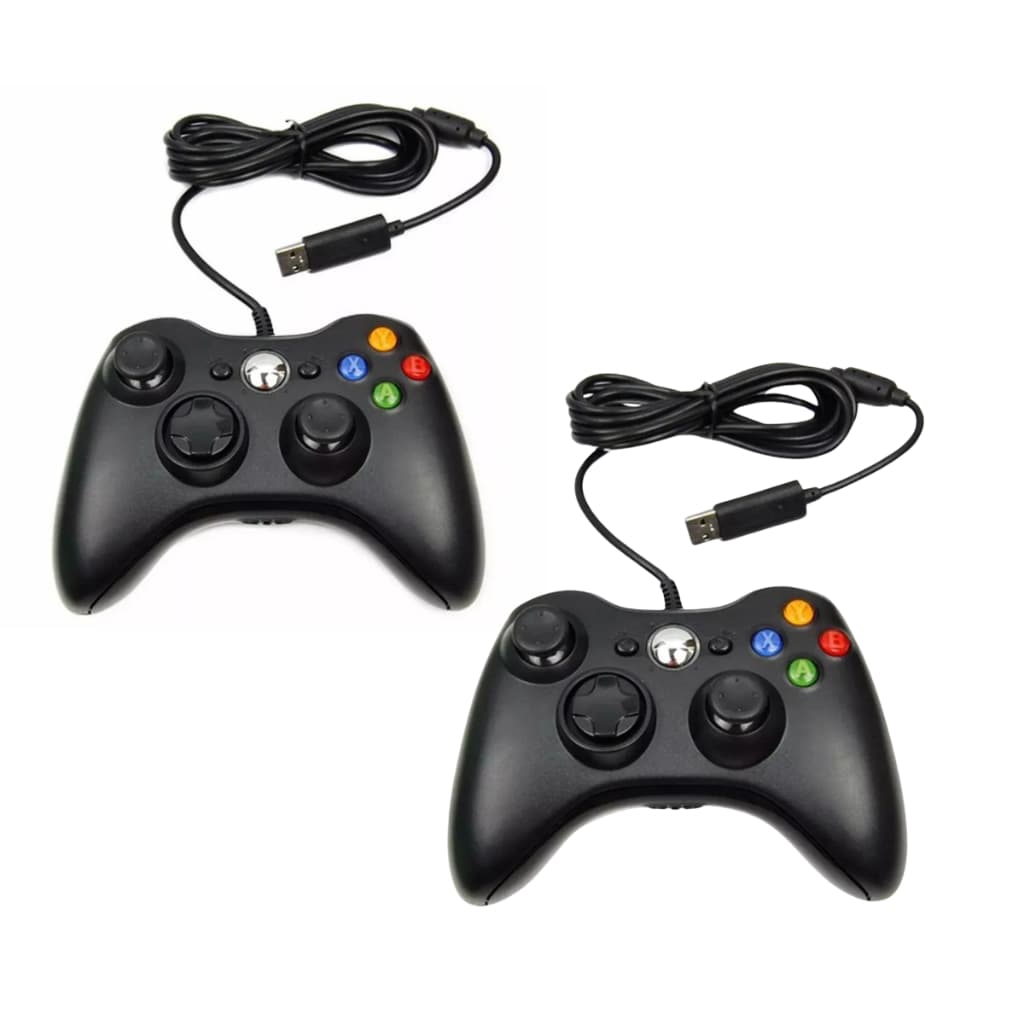 2 Controles ou 1 controle para Xbox 360 Com Fio Para Video Game e PC Fat E Pc Joystick Jogo Console