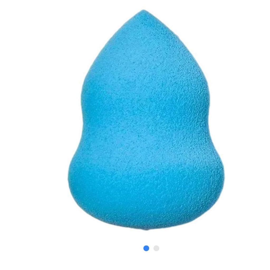 Esponja Aplicador de Maquiagem Base Liquida Azul Formato Anatômico Kit com 2 Esponjas