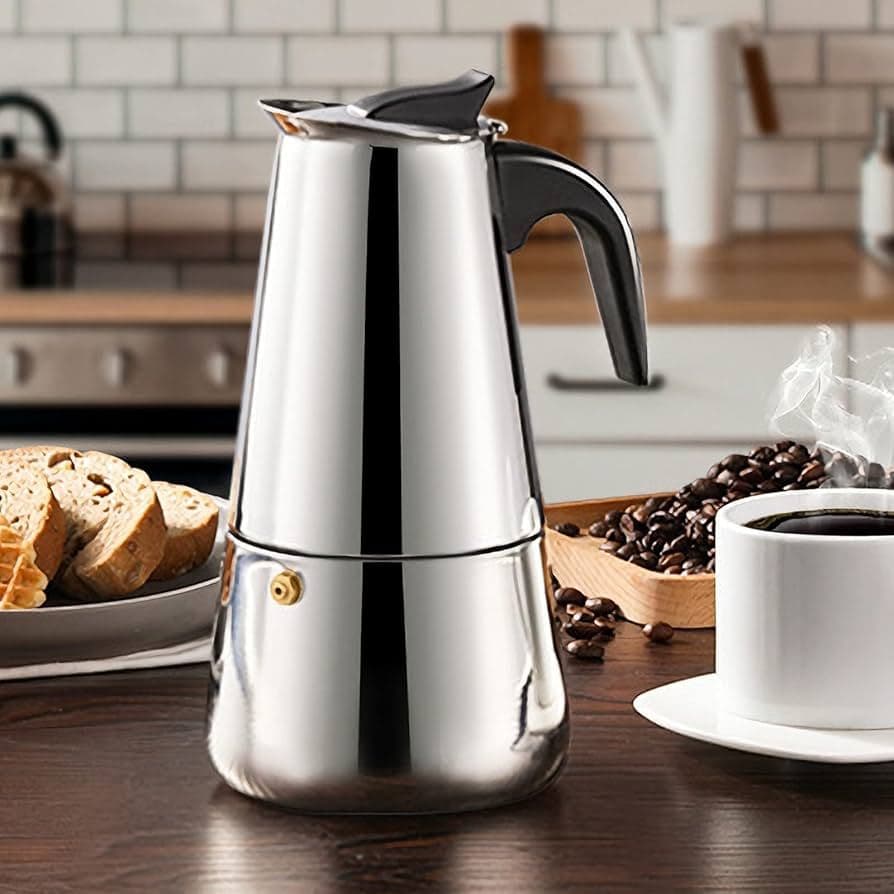 Cafeteira Italiana Moka Inox Premium para 6 Xícaras Indução Café Expresso Tradicional