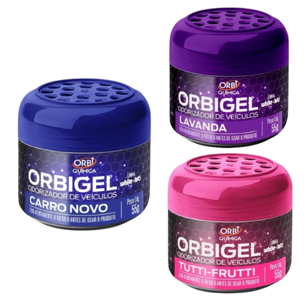Kit 2 Cheirinho de Carro Aromatizante Odorizador Automotivo Gel Carro Novo Lavanda Tutti Frutti