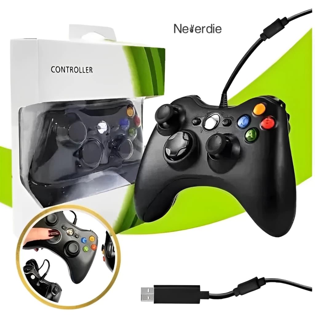 Controle De Xbox 360 Com Fio Para Video Game 2 metro
