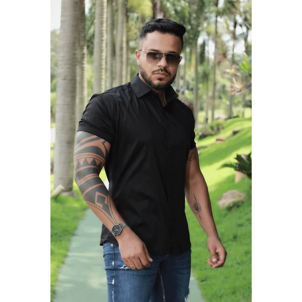 Camisa Slim Fit Social Masculina Varias cores Com Elastano Pronta Entrega