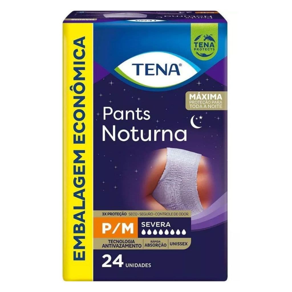 Fralda Geriátrica Tena Pants Noturna P/M com 24 Unidades