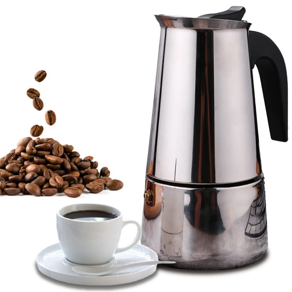 Cafeteira tipo Italiana em Inox 300ml Bule Café expresso 6 xícaras