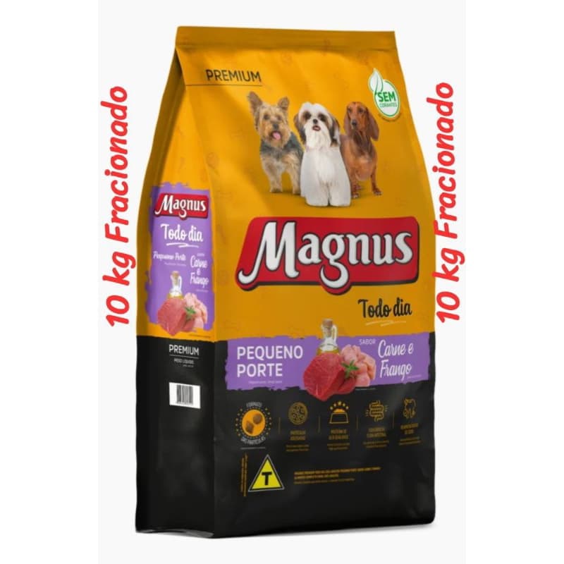 10kg Granel, Magnus Todo Dia Raças Pequenas, cães adultos, sabor carne e frango. Ração para cachorro Premium.