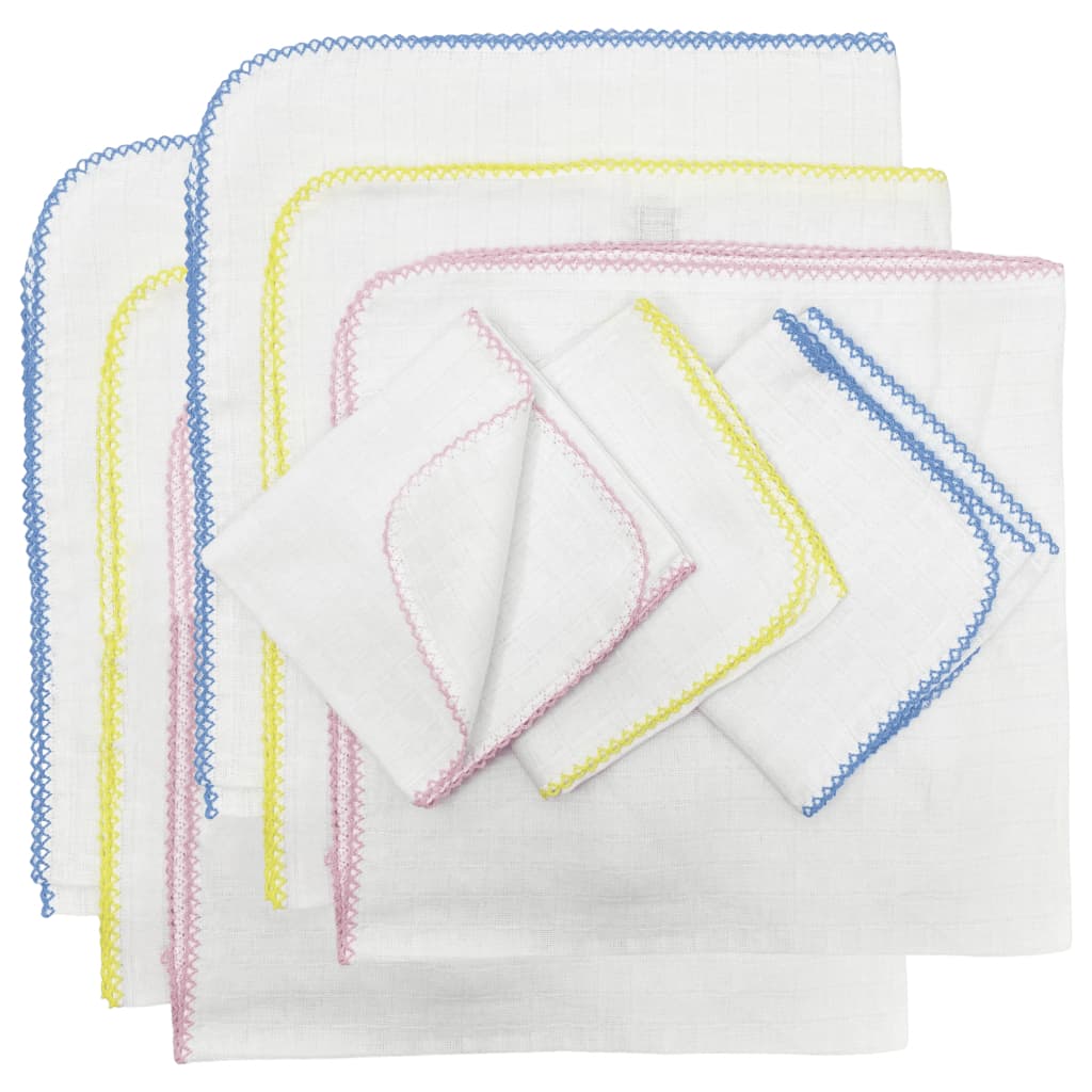 Kit 4 Peças Enxoval Bebê Recém Nascido ( 2 Fraldinha de Boca 33x33 + 2 Fralda de Passeio 68x68cm Bebê - 100% Algodão )