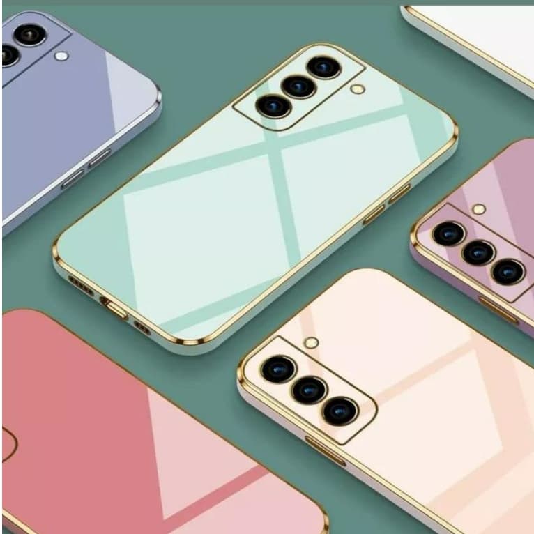 Capinha Luxo com Borda Dourada Samsung A10 A12 A13 A22 A30S A32 A50 S20FE S21FE S23FE S24FE