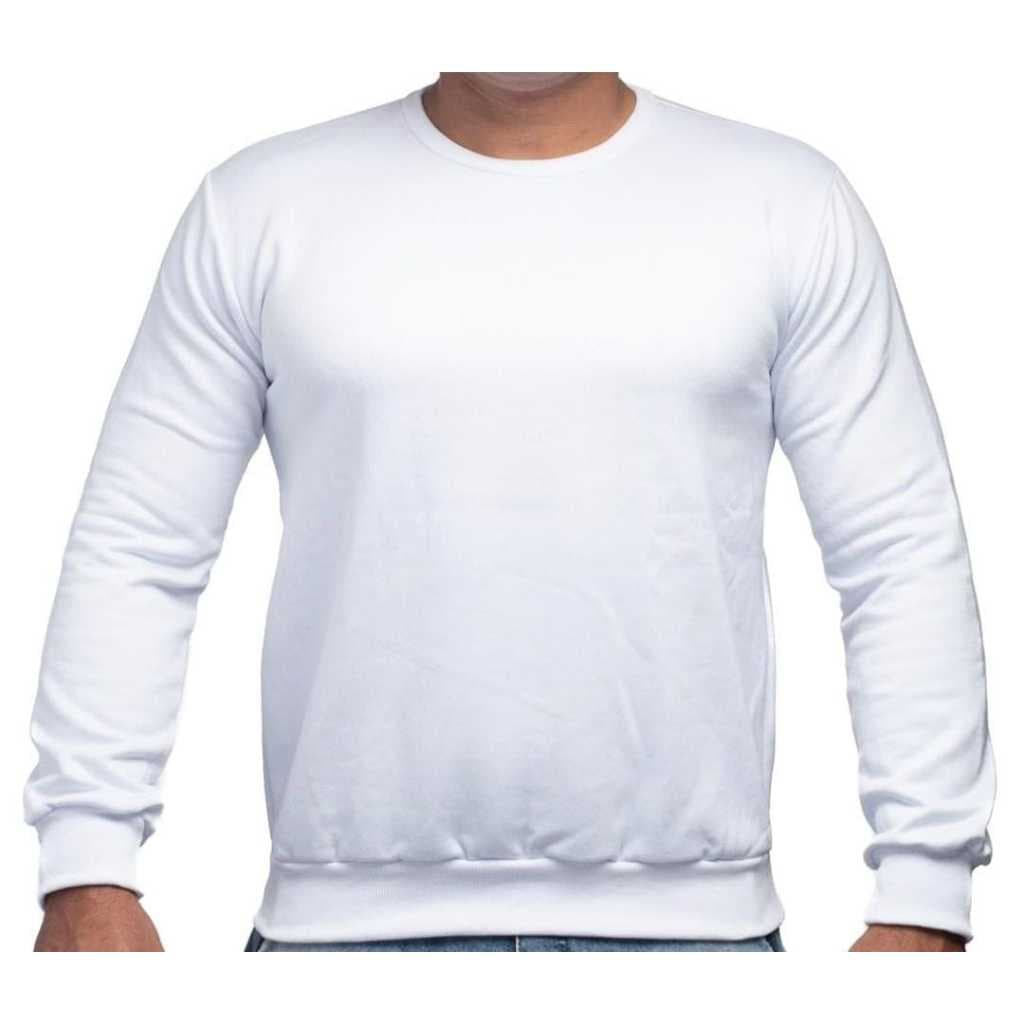 Moletom Casaco Blusa de Frio Careca  Gola Redonda Unissex Liso Algodão Sem Estampa Feminino Masculino