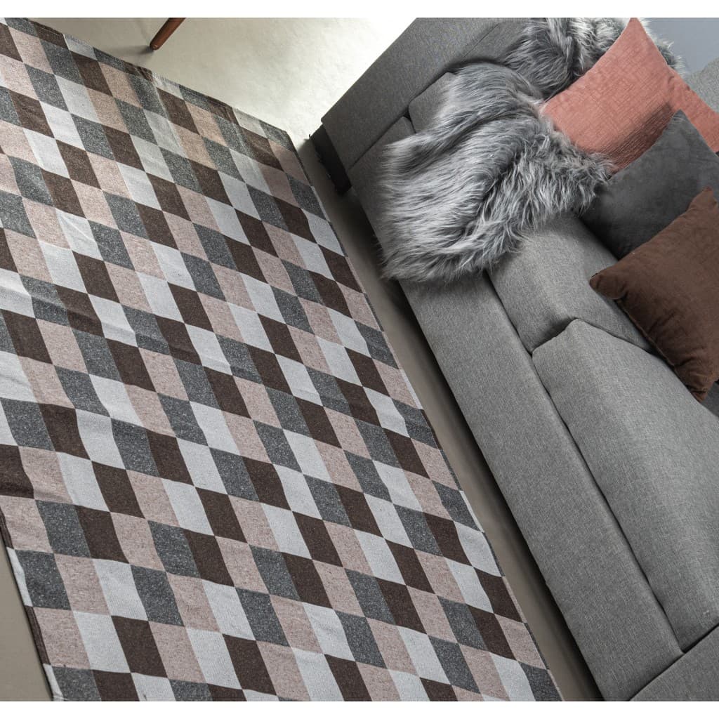 Tapete Sala, Quarto ou Sala de Jantar Jacquard Antiderrapante 2,00m x 1,45m Artesanal Decoração