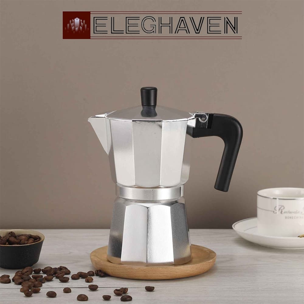 ELEGHAVEN>>3 6 9 Xícaras Cafeteira Italiana Alumínio Premium Moka Café Expresso