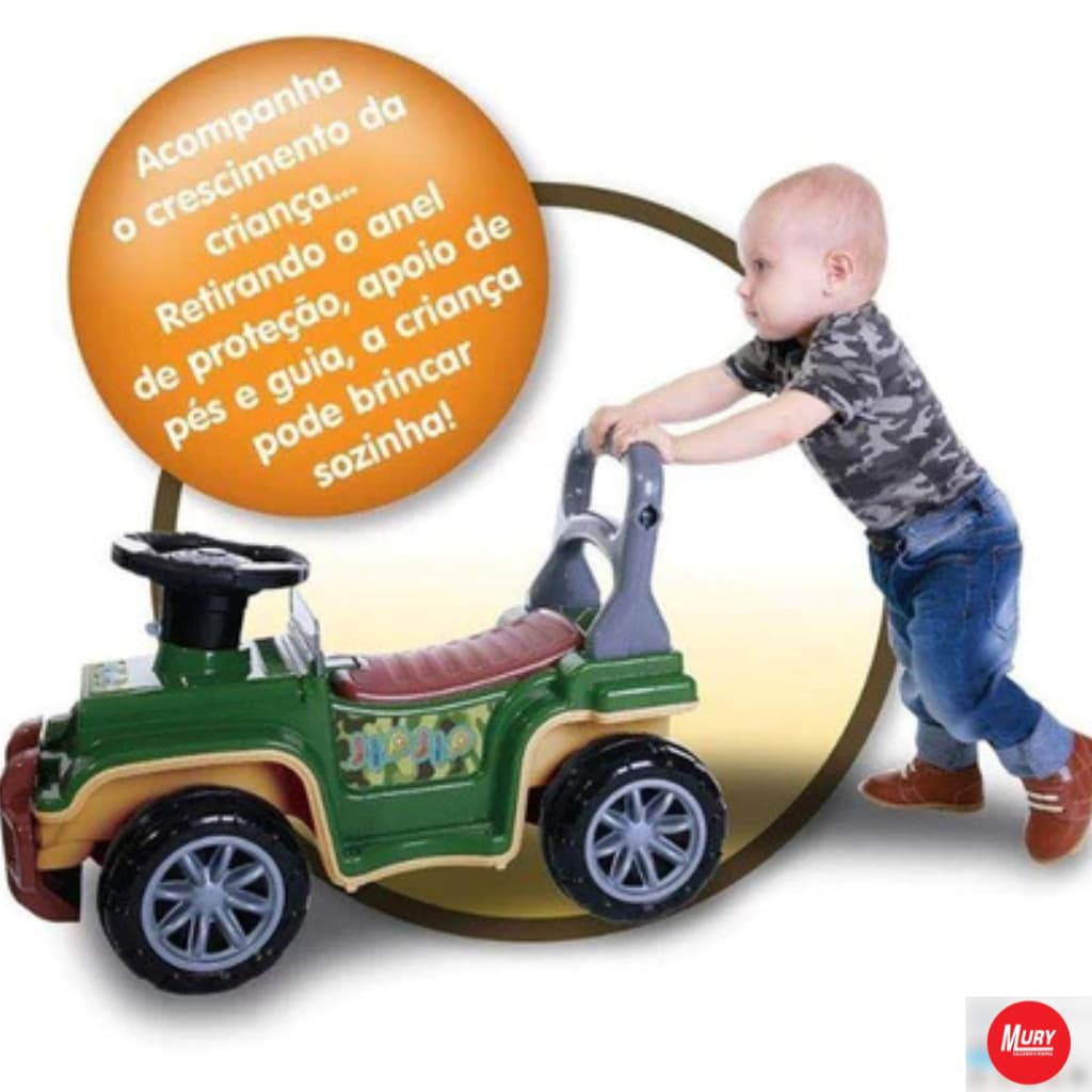 Jip Jip Carrinho Passeio Com Empurrador Cor Militar
