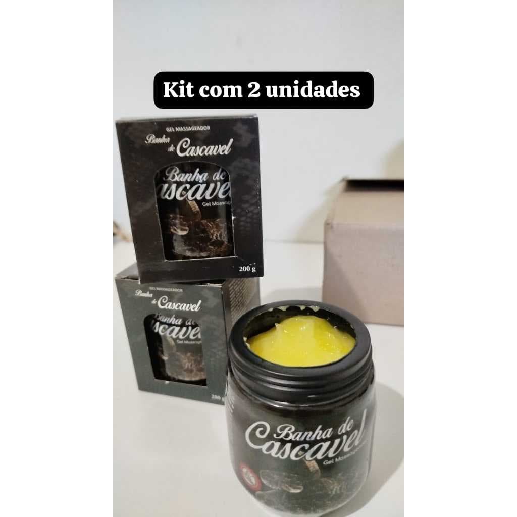 Kit 2 Unidades Gel Banha De Cascavel - Massageadora Néctar - Alivio de Dores Musculares - 200g