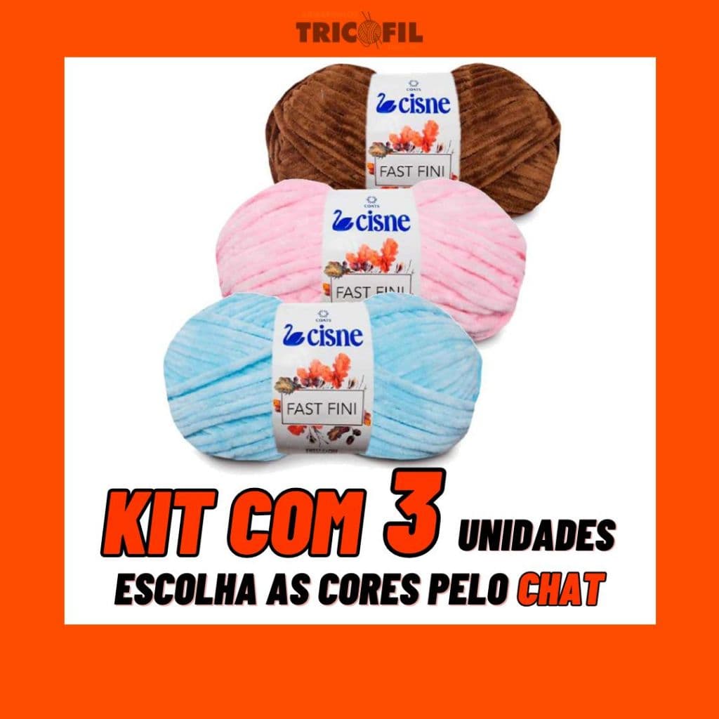 Kit c/3 Lã Fio Fast Fini Cisne - 100g | Crochê Tricô e Amigurumi