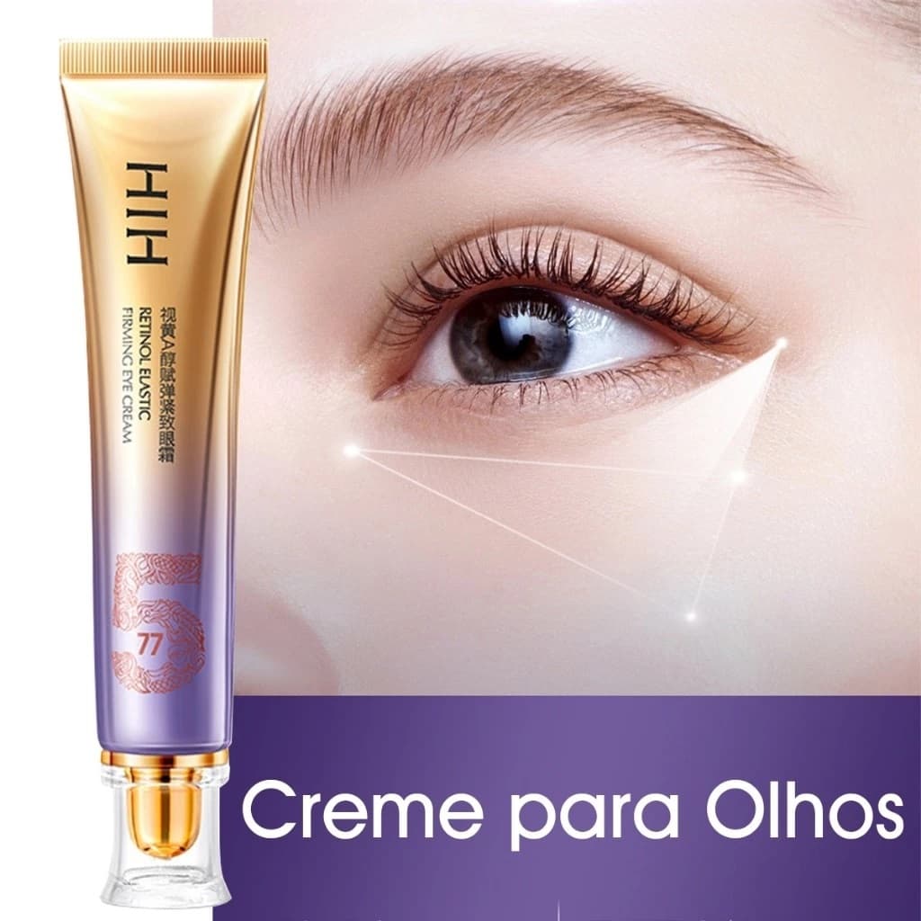 HIH Creme para Olhos Anti-Idade com Retinol Reduz Rugas e Linhas Finas, Clareia Olheiras 30g
