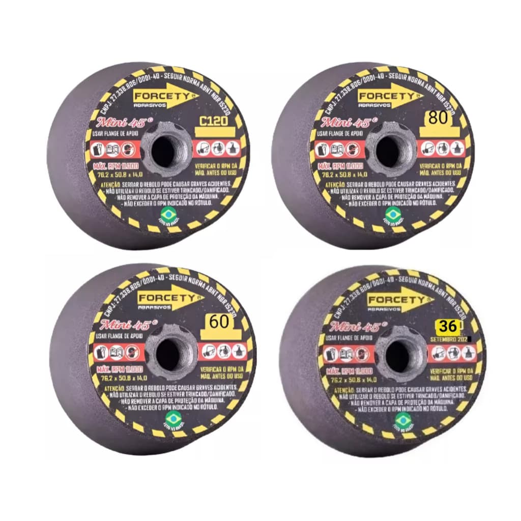 Rebolo Copo Cônico 3 Polegadas Grãos Rosca M14 Lixadeira/Esmerilhadeira ESCOLHA O GRÃO 36/60/80/120