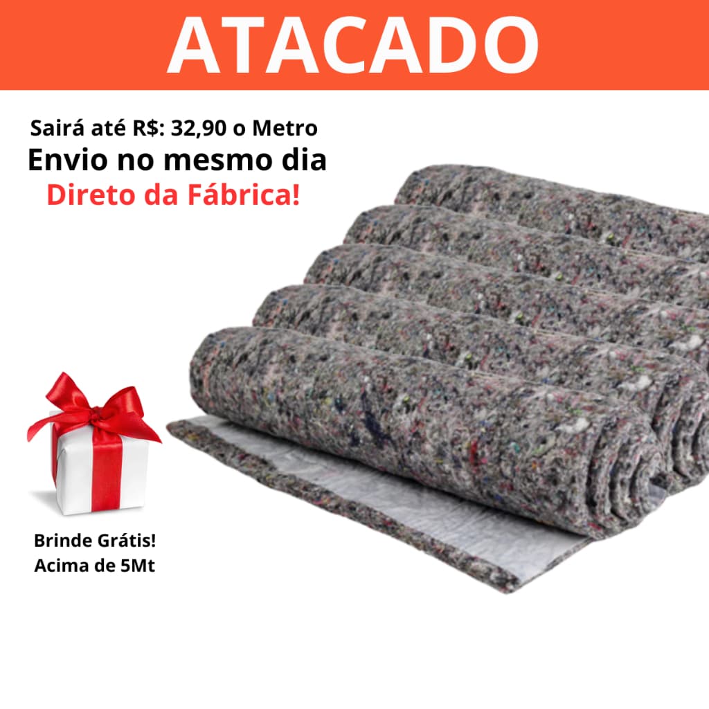 Feltro Adesivado Para Assoalho 5, 4 e 10 metros - Protetor Carpete Automotivo