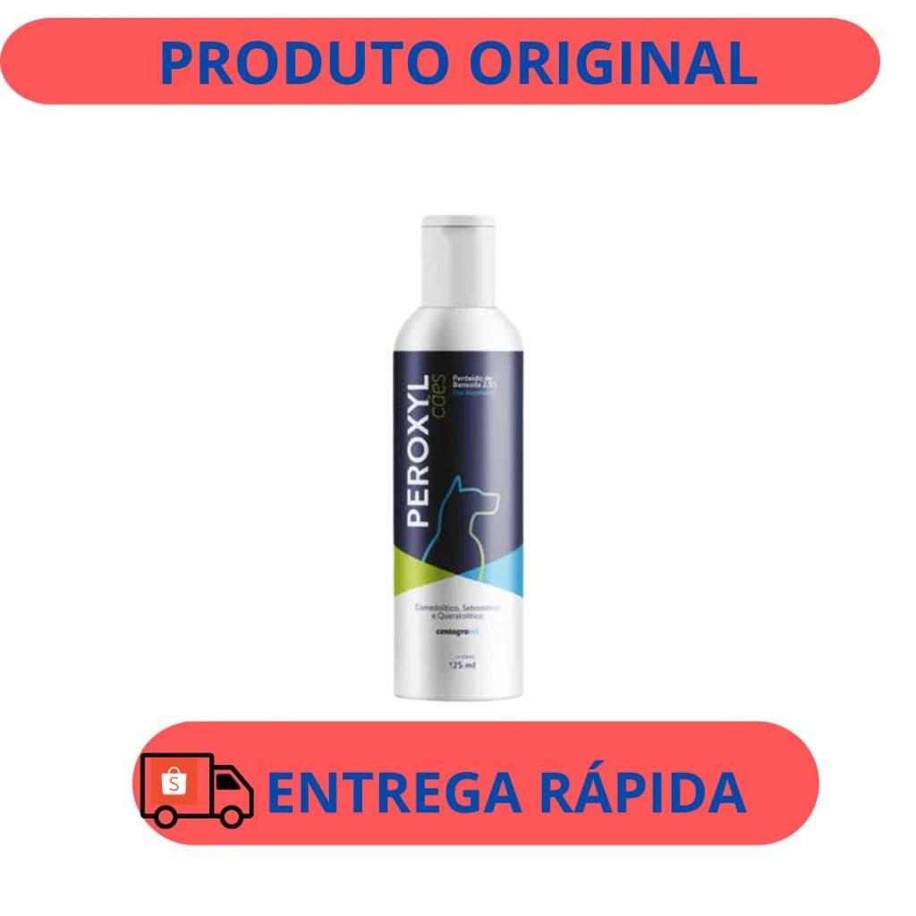 Shampoo Peroxyl 125ml Antibacteriano para Cães Centagro