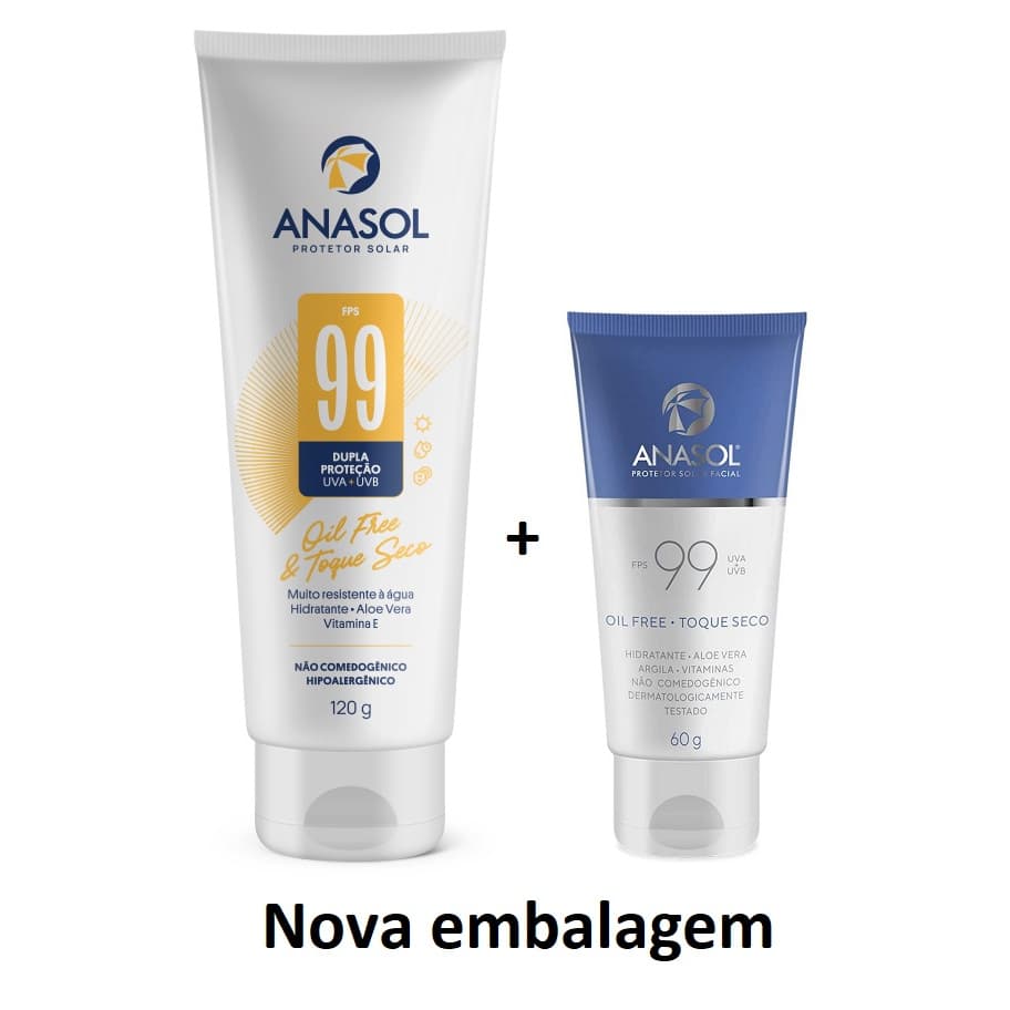 Kit Protetor Solar Anasol Corporal FPS 99 120g + FPS 99 Facial 60g