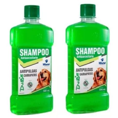 Kit 2 Unidades Shampoo Para Cachorro Dugs Anti Pulgas e Carrapatos 500ml