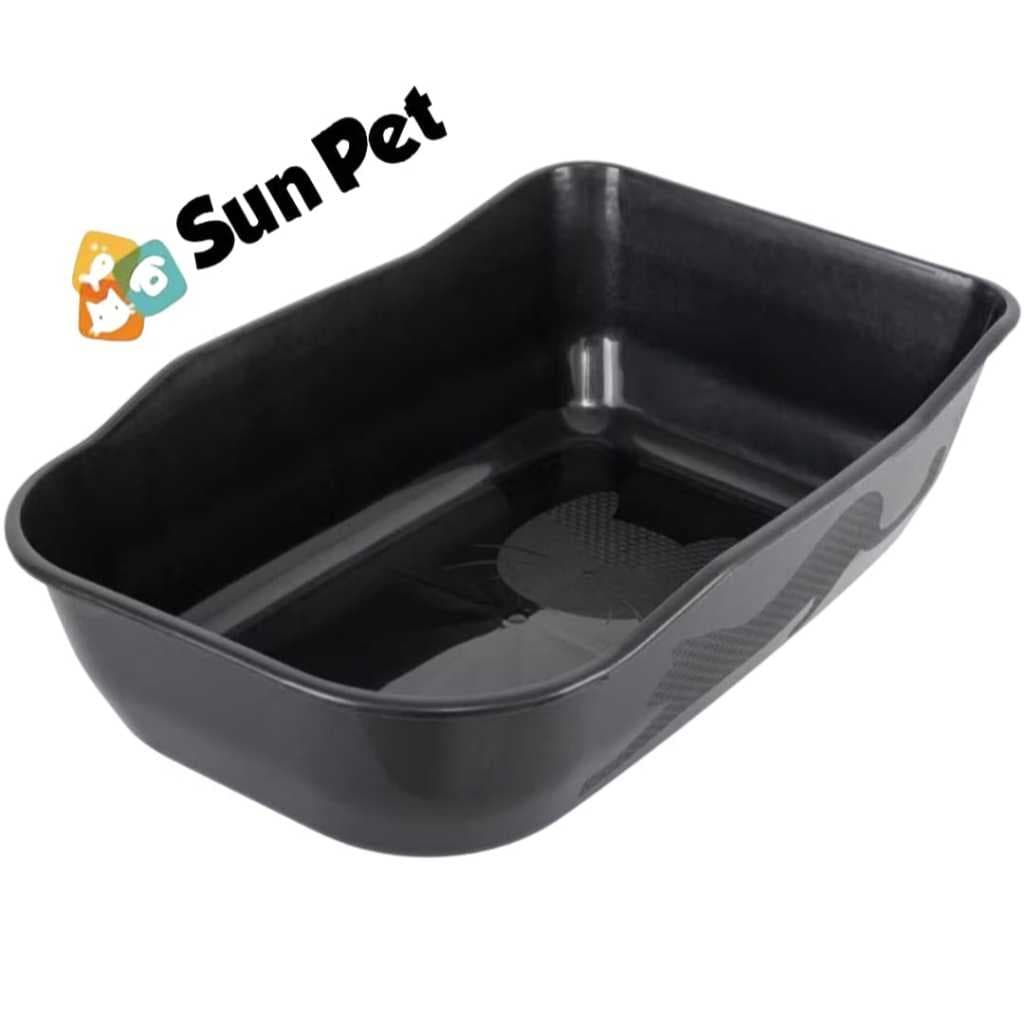 Caixa De Areia Pet Gato Bandeja Sanitária Grande Preta