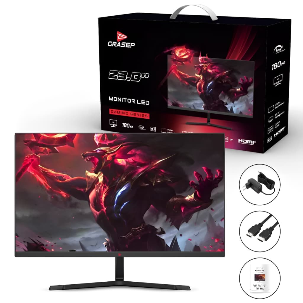 Monitor Gamer Grasep 23.8 180Hz 1ms Computador pc tv VA D-238g