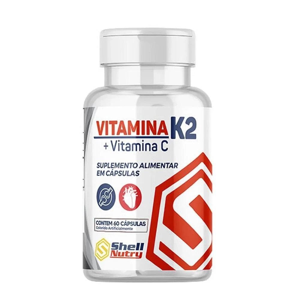 Vitamina K2 e Vitamina C com 60 Cápsulas Shell Nutry