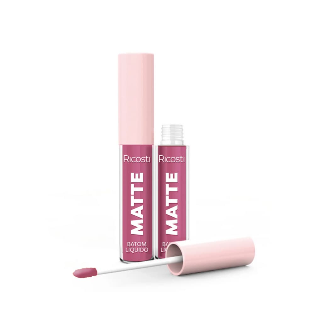 Batom Matte Líquido Vegano Ricosti Cor Nude Rosado