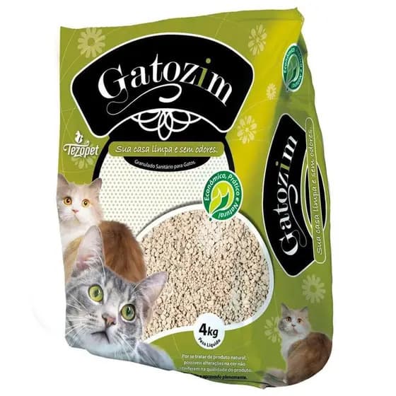 Areia Sanitária natural  Gatozim Tradicional 4kg para todas as raças de gatos