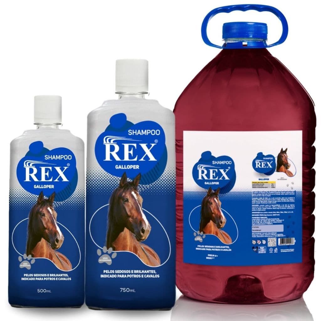 Shampoo Para Cavalo Crescer Cabelos Pelos Crina Rex Galloper