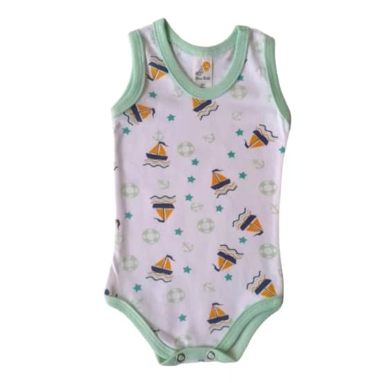 Kit 6 Pçs Body Regata Estampado Bebê Algodão Enxoval Atacado