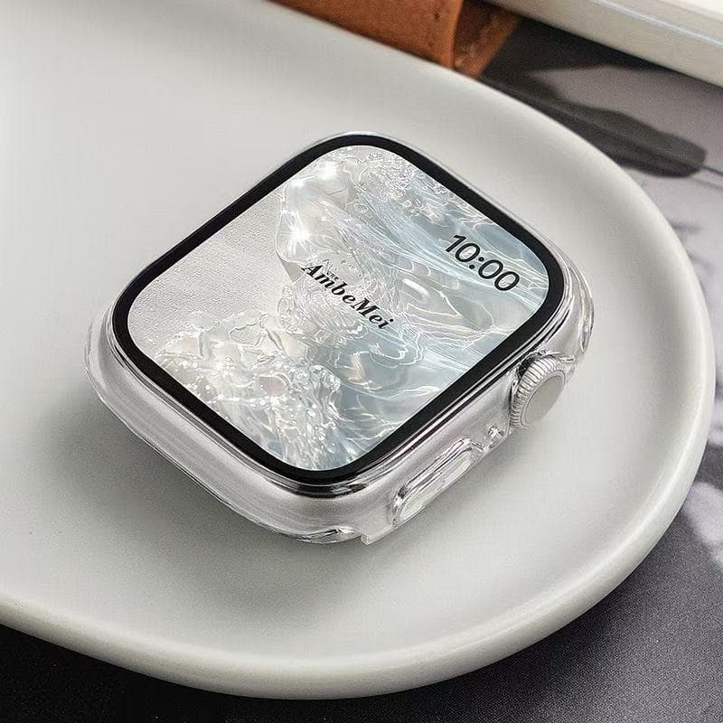 Compativel Apple Watch Capinha Bumper Pelicula Quadrado 360 Temperado Series 38 40 41 42 44 45 46 49 Mm